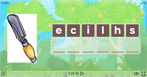 Hand Tools Vocabulary ESL Interactive Anagram
