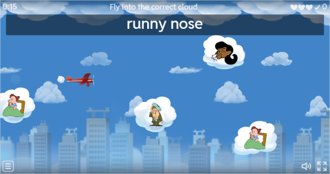 Health Problems ESL Vocabulary Airplane Game