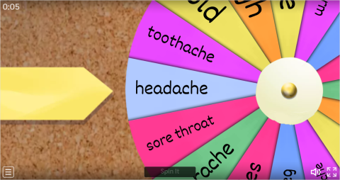 Health Problems Interactive Spin The Wheel Worksheet