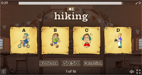 Hobbies ESL Interactive Vocabulary Quiz Show