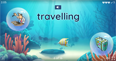 Hobbies ESL Vocabulary Flying Fruit Game