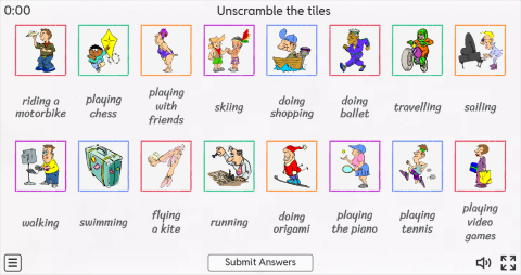 Hobbies ESL Interactive Match Up Worksheet