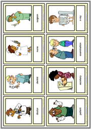Hospital Vocabulary ESL Printable Learning Cards For Kids