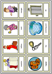 Hotel Vocabulary ESL Printable Learning Cards For Kids