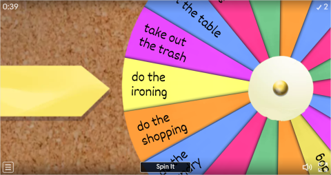 Household Chores Interactive Spin The Wheel Worksheet