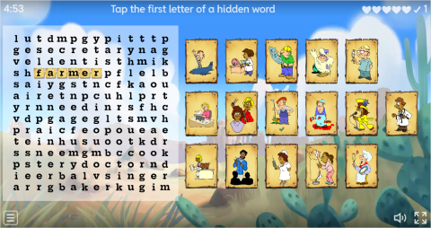 Jobs Vocabulary ESL Interactive Wordsearch Puzzle