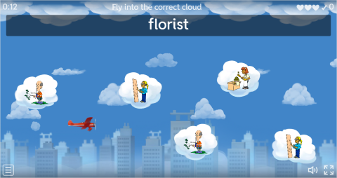 Jobs ESL Vocabulary Airplane Game