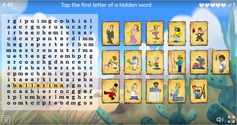 Jobs Vocabulary ESL Interactive Wordsearch Puzzle