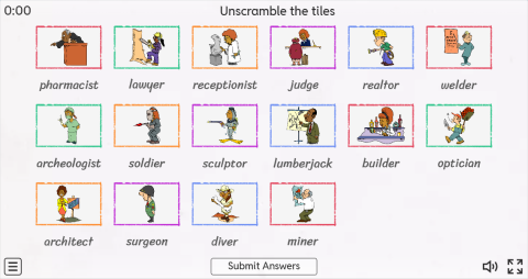Jobs ESL Interactive Match Up Worksheet