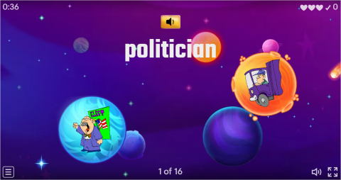 Jobs ESL Vocabulary Flying Fruit Game