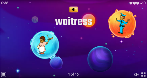 Jobs ESL Vocabulary Flying Fruit Game