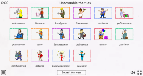 Jobs ESL Interactive Match Up Worksheet