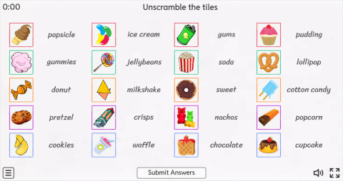 Junk Food ESL Interactive Match Up Worksheet