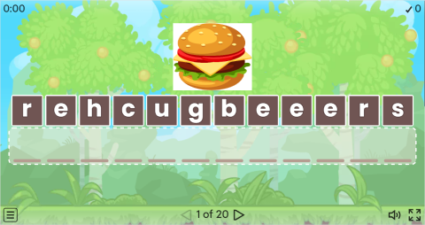 Junk Food Vocabulary ESL Interactive Anagram