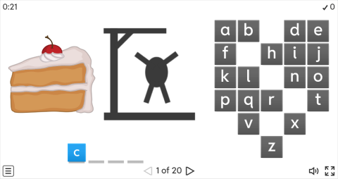 Junk Food ESL Interactive Hangman Game