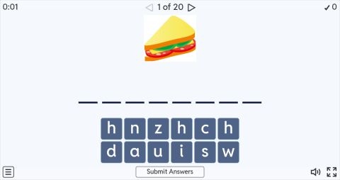 Junk Food ESL Interactive Spell The Word Worksheet