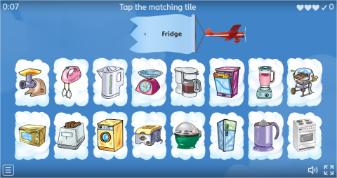 Kitchen Appliances Interactive Find The Match Worksheet