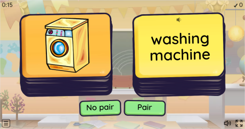 Kitchen Appliances ESL Pair or No Pair Worksheet