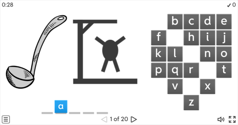 Kitchen Utensils ESL Interactive Hangman Game