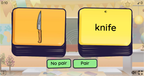 Kitchen Utensils ESL Pair or No Pair Worksheet