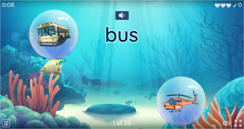 Means of Transport ESL Vocabulary Flying Fruit Game