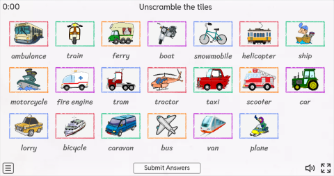 Means of Transport ESL Interactive Match Up Worksheet