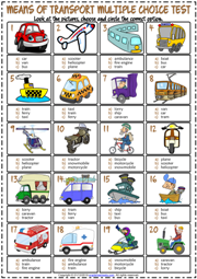 Means of Transportation: English ESL worksheets pdf & doc