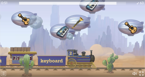 Musical Instruments ESL Vocabulary Balloon Pop Game