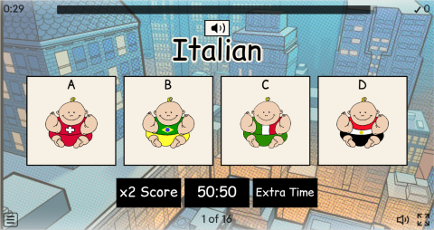 Nationalities ESL Interactive Vocabulary Quiz Show