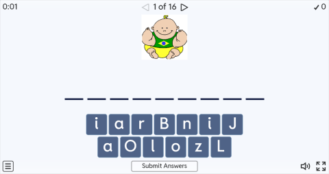 Nationalities ESL Interactive Spell The Word Worksheet