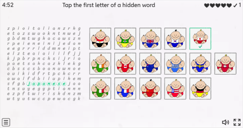 Nationalities ESL Interactive Wordsearch Puzzle