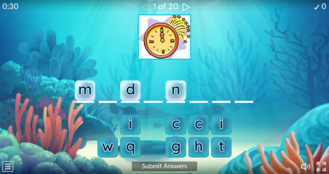 New Year's Eve ESL Interactive Spell The Word Worksheet