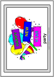 New Year's Eve ESL Printable Flashcards With Words