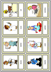 Jobs ESL Printable Vocabulary Learning Cards For Kids