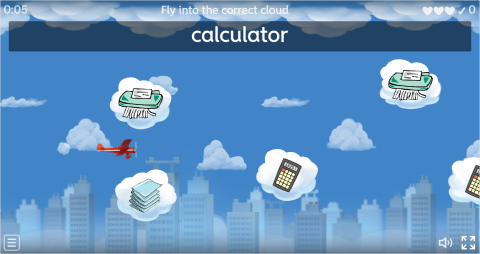 Office Objects ESL Vocabulary Airplane Game