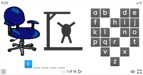 Office Objects ESL Interactive Hangman Game