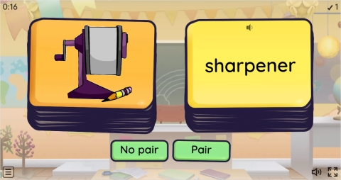 Office Objects ESL Pair or No Pair Worksheet