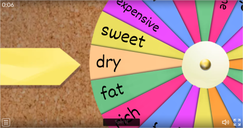Opposite Adjectives ESL Spin The Wheel Worksheet