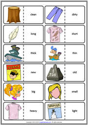 Opposite Adjectives ESL Printable Dominoes Game For Kids