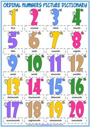 Ordinal Numbers ESL Printable Picture Dictionary For Kids
