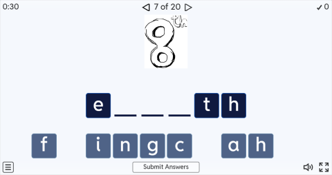Ordinal Numbers Interactive Spell The Word Worksheet