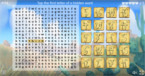 Ordinal Numbers ESL Interactive Wordsearch Puzzle