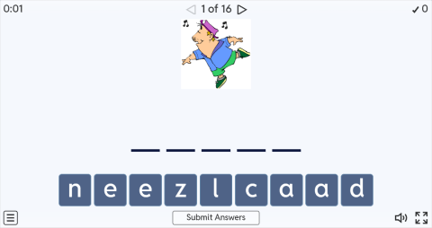 Parties ESL Interactive Spell The Word Worksheet