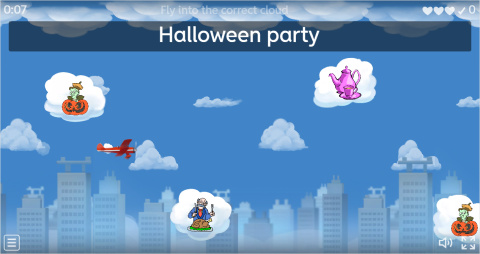 Party Types ESL Vocabulary Airplane Game