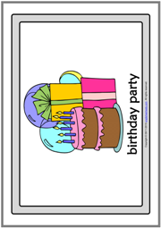 Party Types ESL Printable Flashcards With Words for Kids