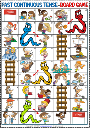 Past Continuous Tense ESL Printable Board Game