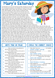 Past Simple ESL Reading Comprehension Exercises Worksheet