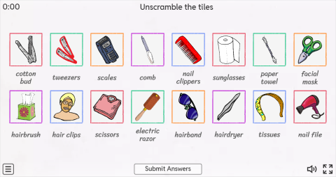 Personal Care Products Interactive Match Up Worksheet