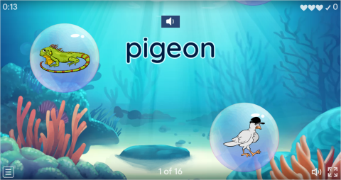 Pets ESL Vocabulary Flying Fruit Game