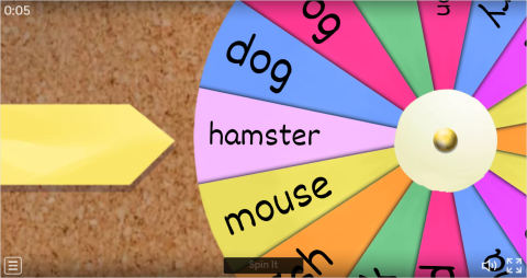 Pets ESL Interactive Spin The Wheel Worksheet